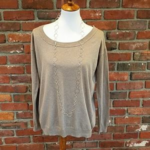 Brown Scoop Neck Sweater